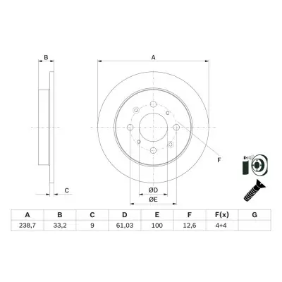 Disco de freno BOSCH 0 986 479 F34 Mejor Calidad